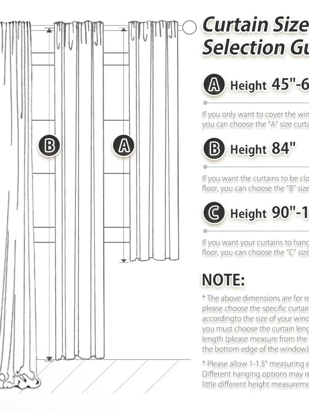 New PANGSINNE Grey 100% Truly Blackout Curtains 52-108in 2 pcs